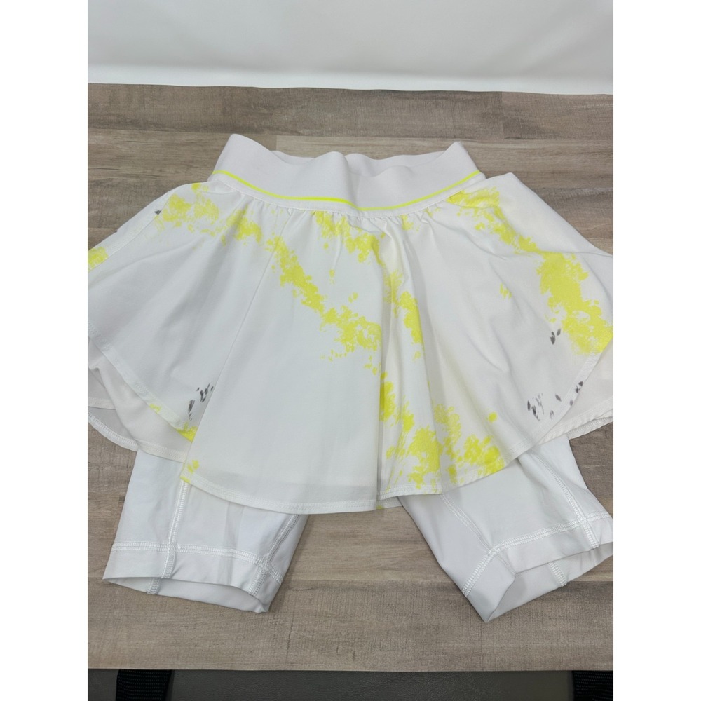 Lululemon Court Rival High-Rise Skirt Extended Liner Lemon Multi/White Size‎ 2